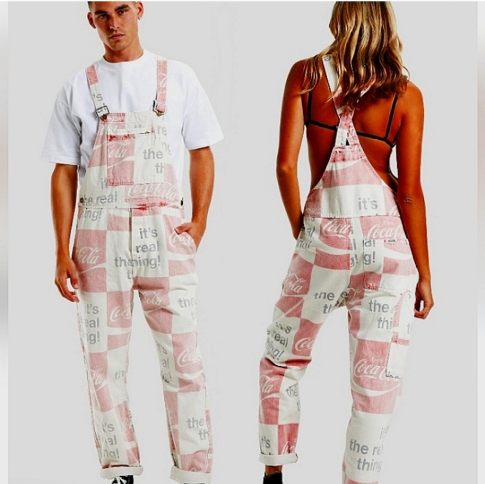 NWT Rolla's White unisex red denim overalls onesie jumpsuit XXS